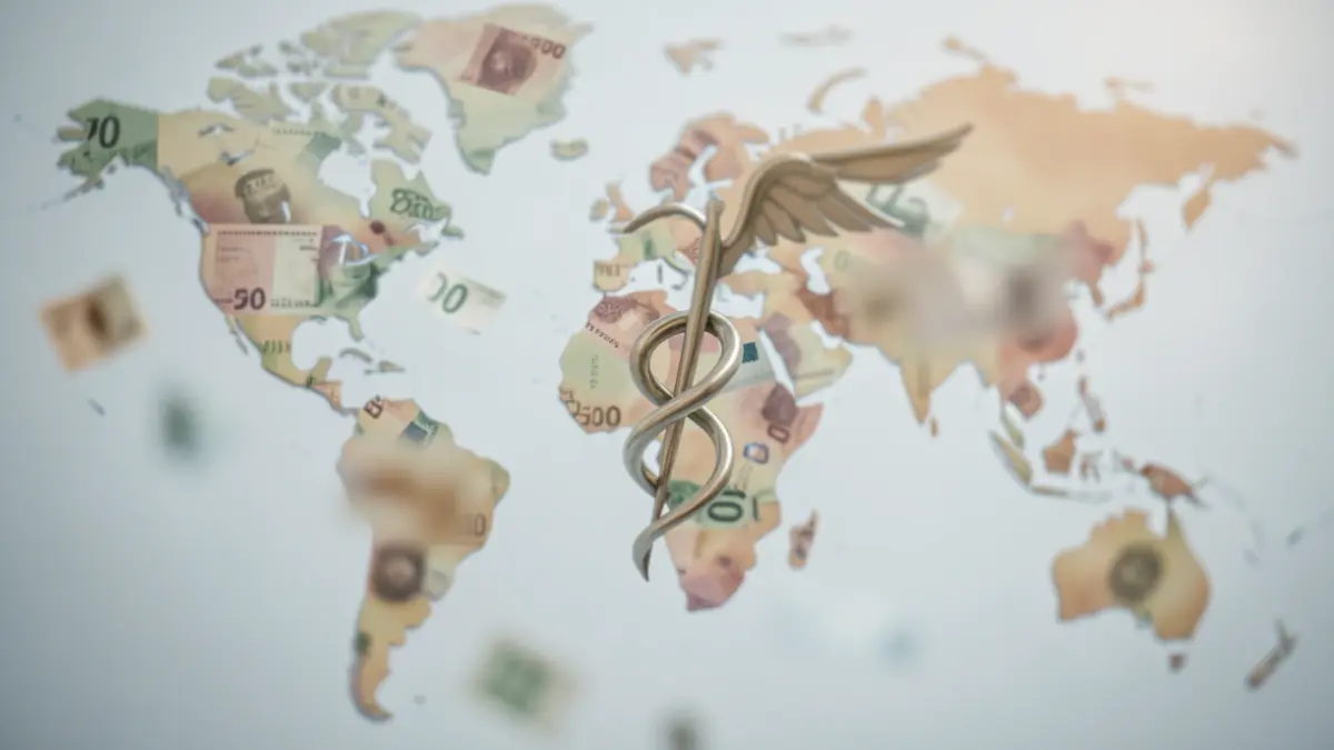 Generic image of abstract financial and health symbols.