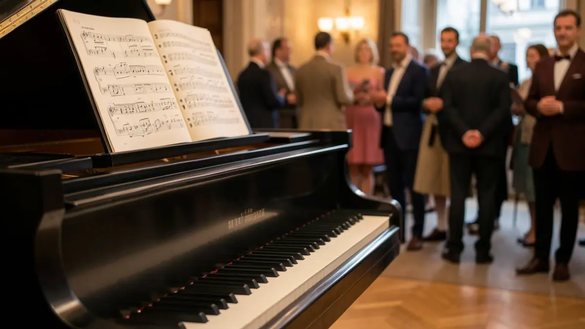 Generic image of a piano keyboard with sheet music.