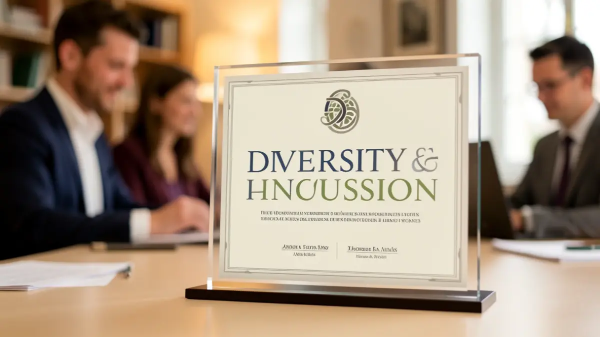 Generic image of a diversity and inclusion award certificate.