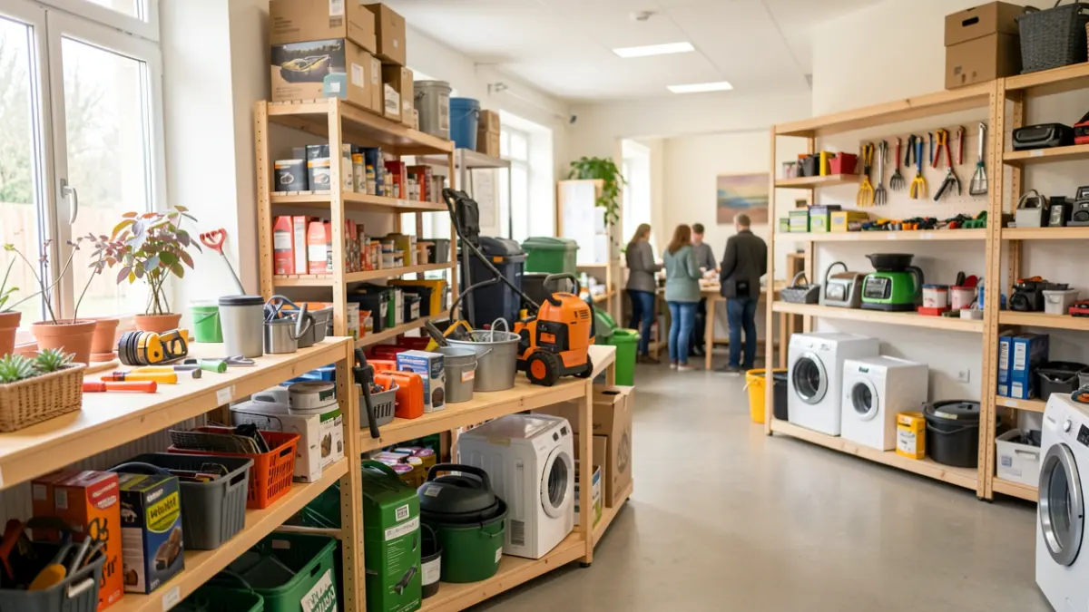 Generic image of a community lending hub interior with tools and equipment.