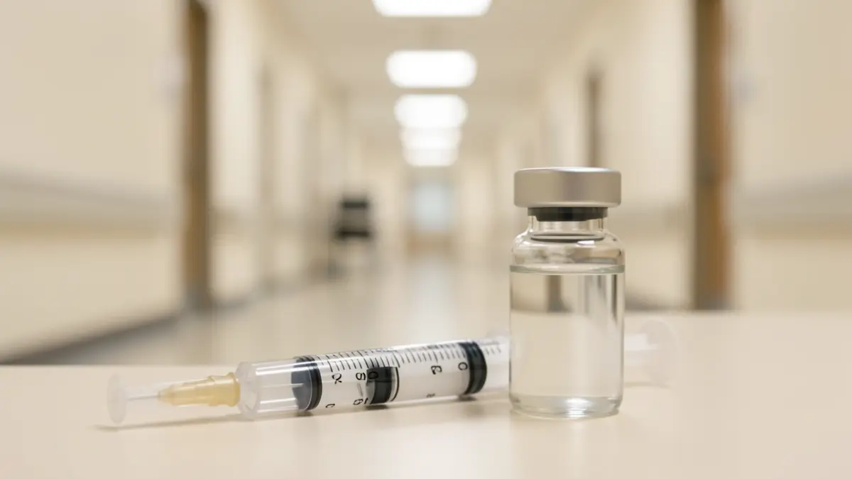 Generic image of a medical syringe and vial.
