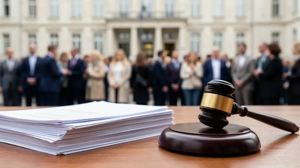 Generic image of official documents and a gavel on a desk.