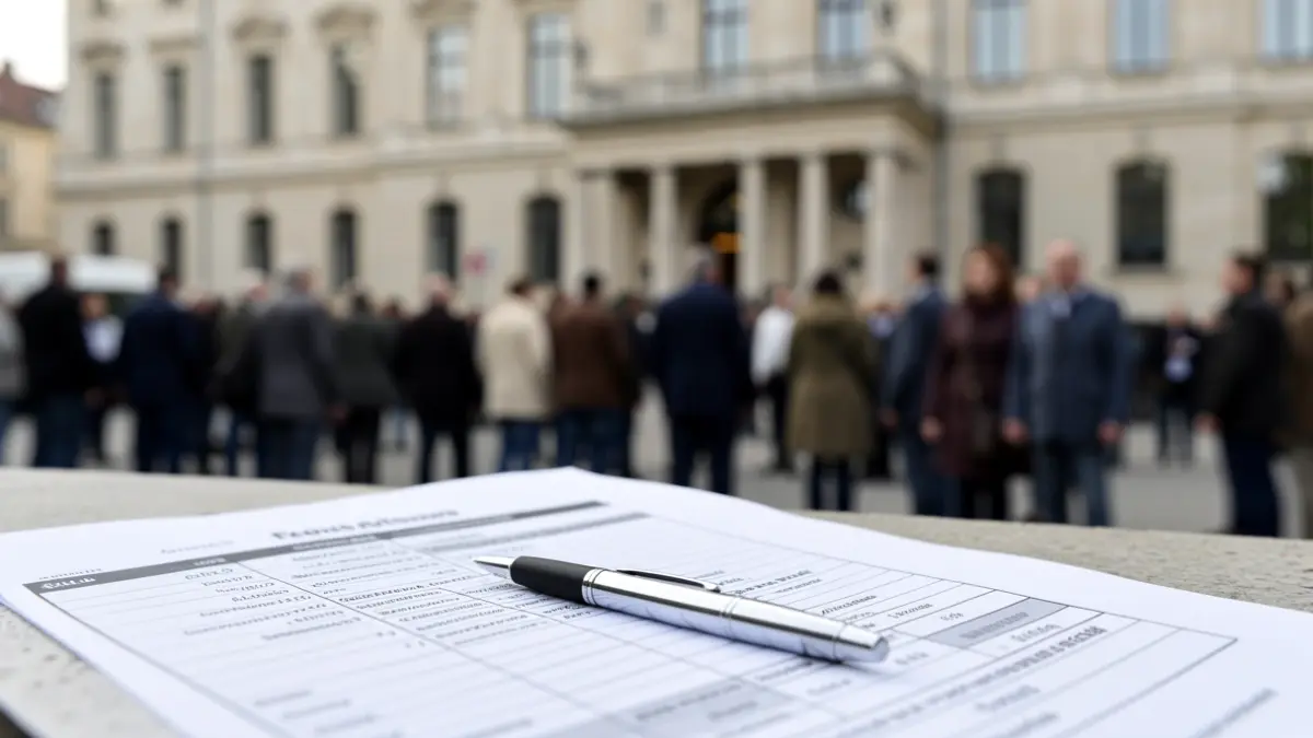 Generic image of a housing register document with a pen.