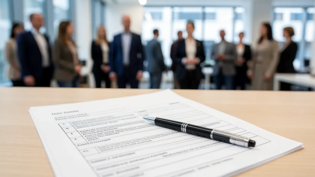 Generic image of a survey form and pen on a desk.
